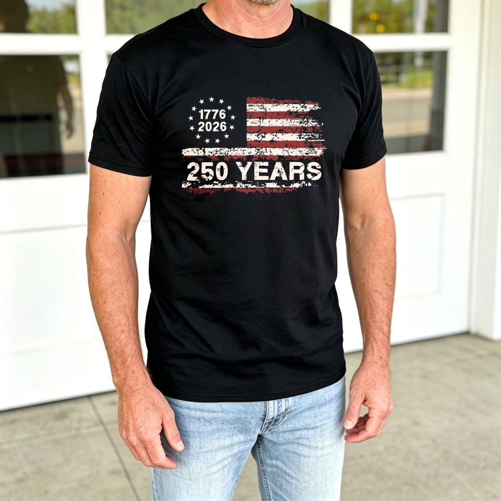 Patriotic American Flag Design Classic T-Shirt 1776 2026 250 Years Celebration