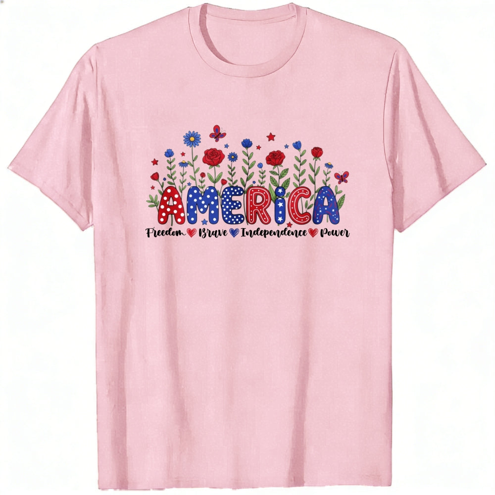 Patriotic Floral America Classic T-Shirt