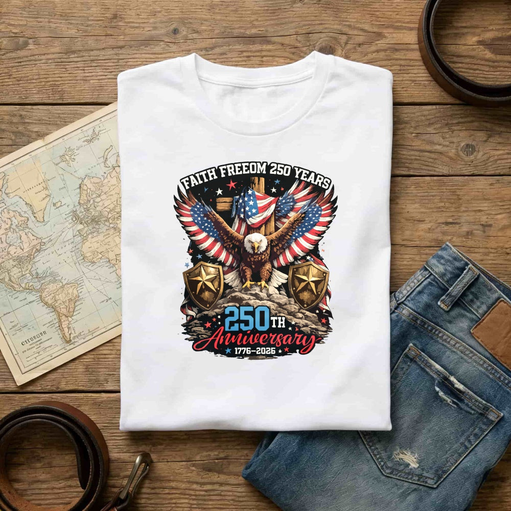 Patriotic Eagle American Flag Classic T-Shirt 250th Anniversary 1776 2026 Faith Freedom