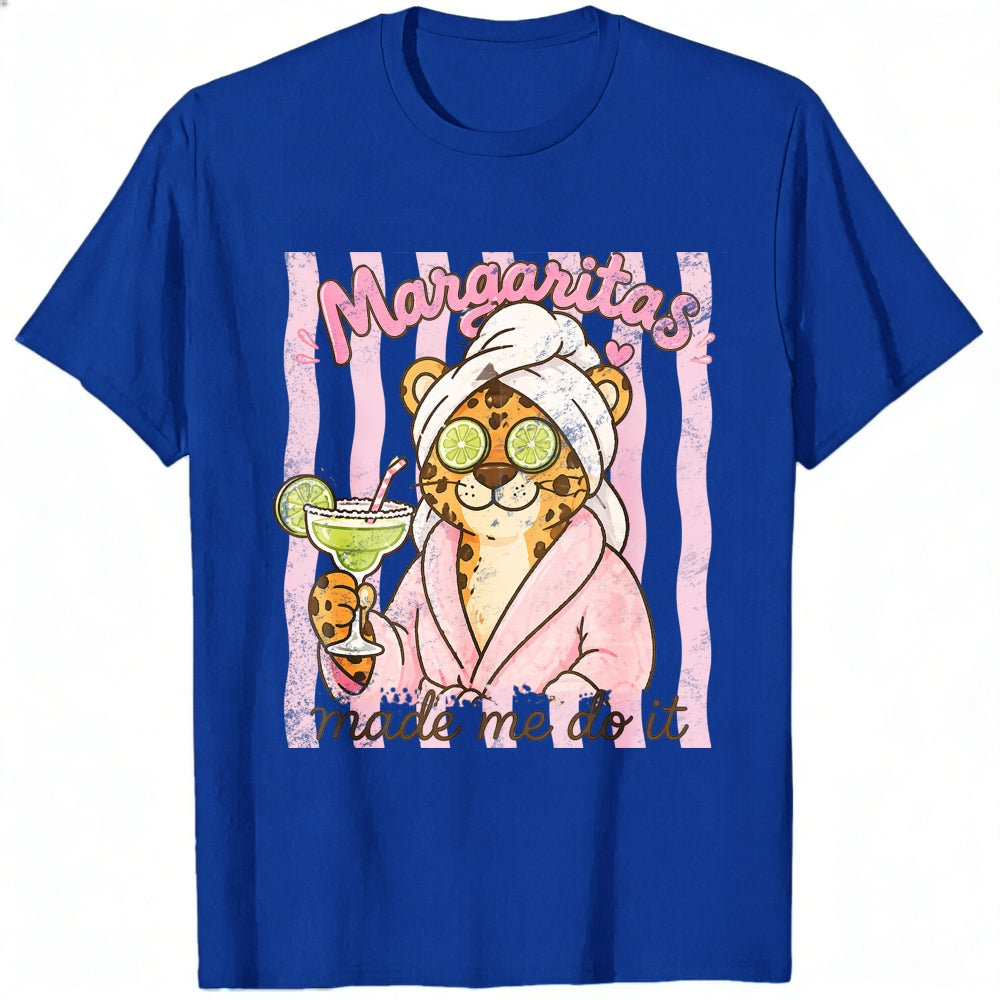 Funny Leopard In Robe With Margarita Classic T-Shirt