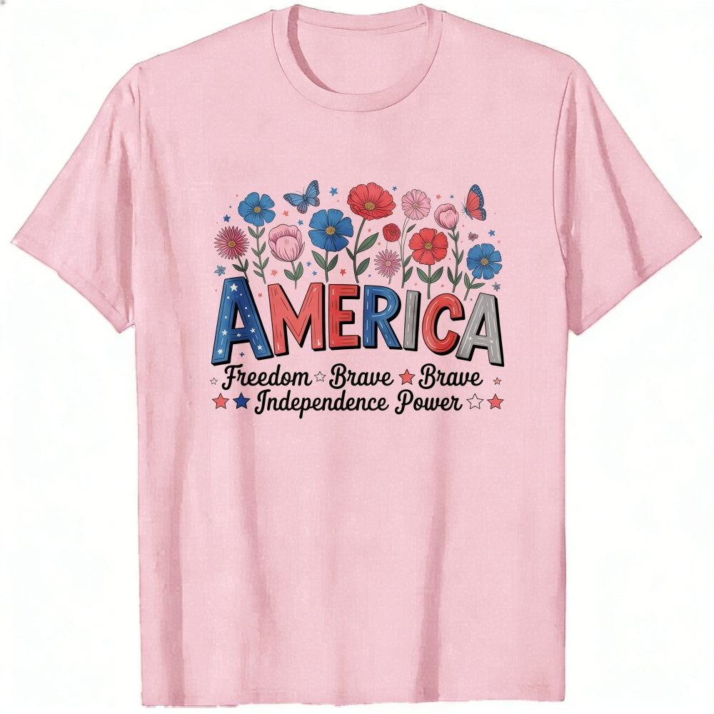 Patriotic Floral America Classic T-Shirt