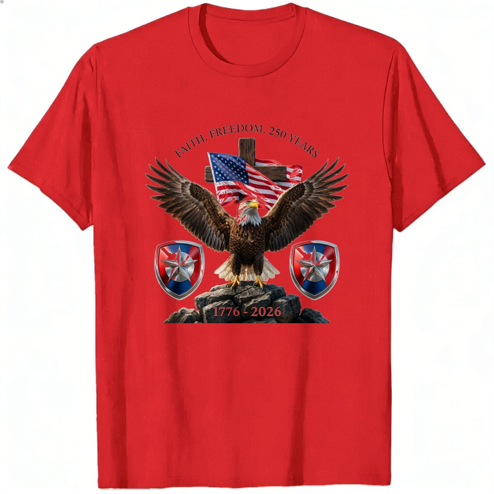 Patriotic Eagle American Flag Classic T-Shirt Faith Freedom 250 Years 1776 2026