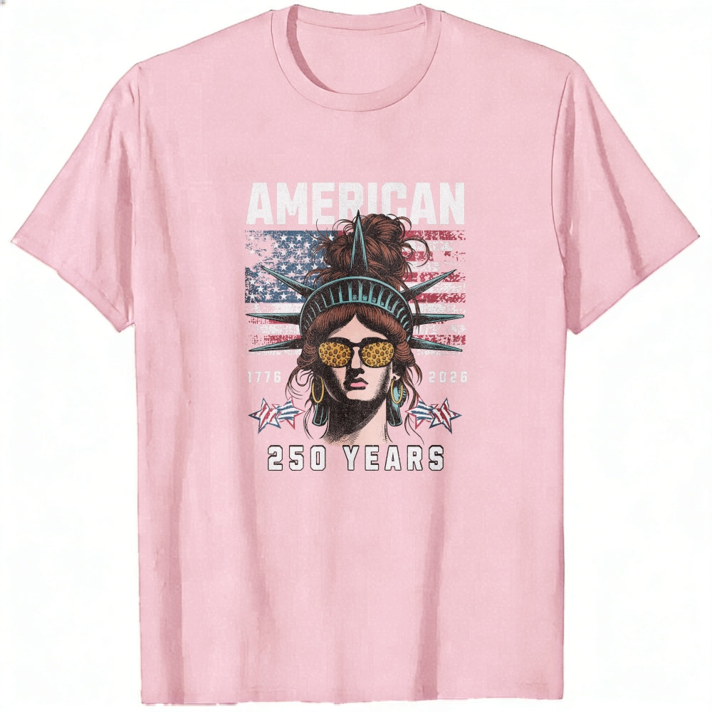 American Independence Day 250 Years Classic T-Shirt Statue Of Liberty With Sunglasses And Flag Design