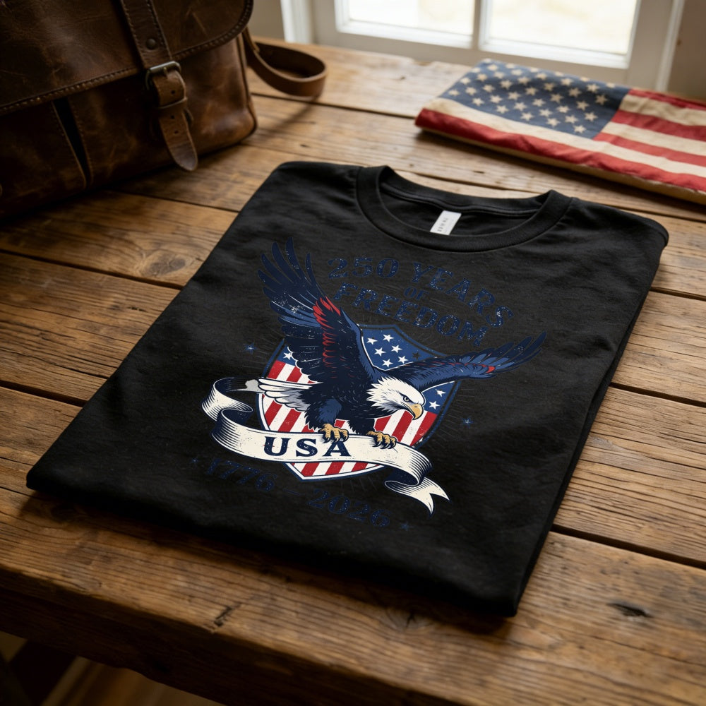 Patriotic Eagle Design Classic T-Shirt 250 Years Of Freedom Usa 1776 2026