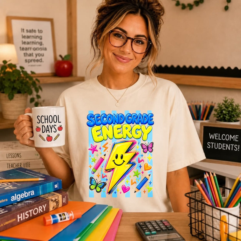 Cute Second Grade Energy Lightning Bolt Classic T-Shirt