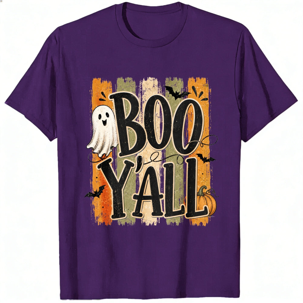Vintage Halloween Boo Yall Ghost Pumpkin Bat Classic T-Shirt
