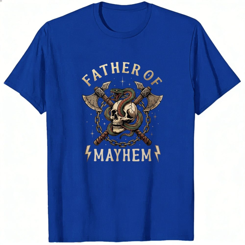 Graphic Design Classic T-Shirt Father Of Mayhem Skull And Axes