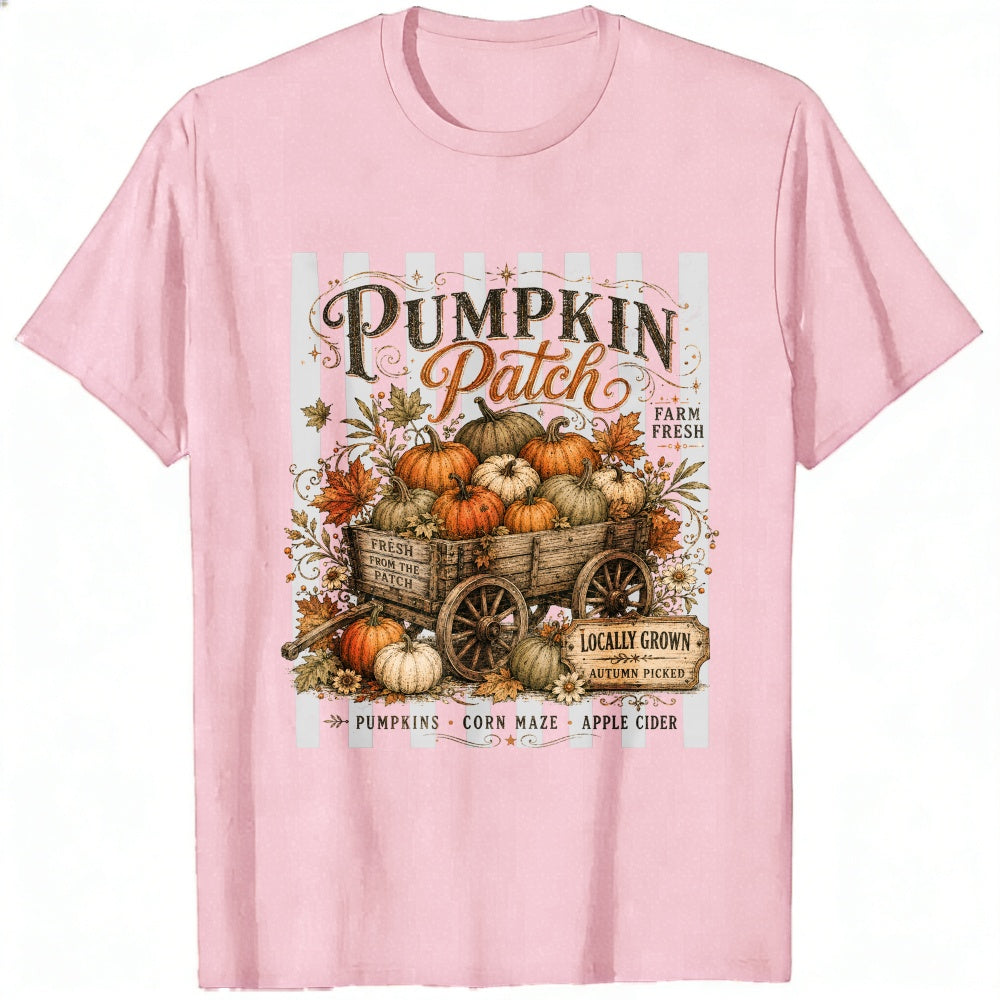 Vintage Autumn Harvest Pumpkin Patch Wagon Classic T-Shirt Locally Grown Fall Decor