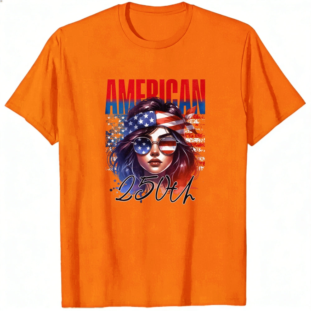 Patriotic American Flag Woman Classic T-Shirt