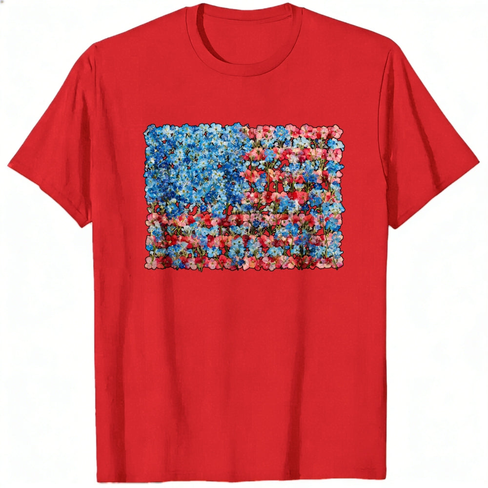 American Flag Floral Design Classic T-Shirt