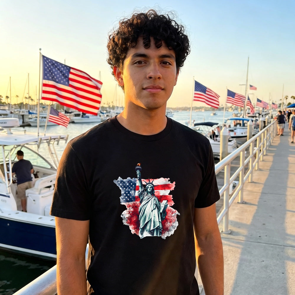 Patriotic American Flag Statue Of Liberty Classic T-Shirt