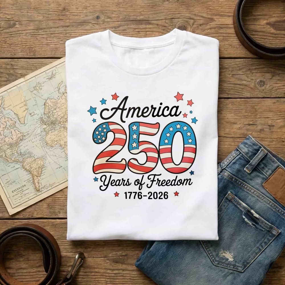 Patriotic American Flag Design Classic T-Shirt America 250 Years Of Freedom 1776 2026