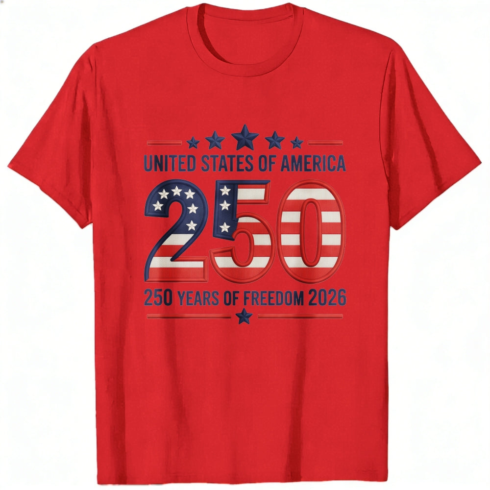 Patriotic American Flag Design Classic T-Shirt 250 Years Of Freedom 2026