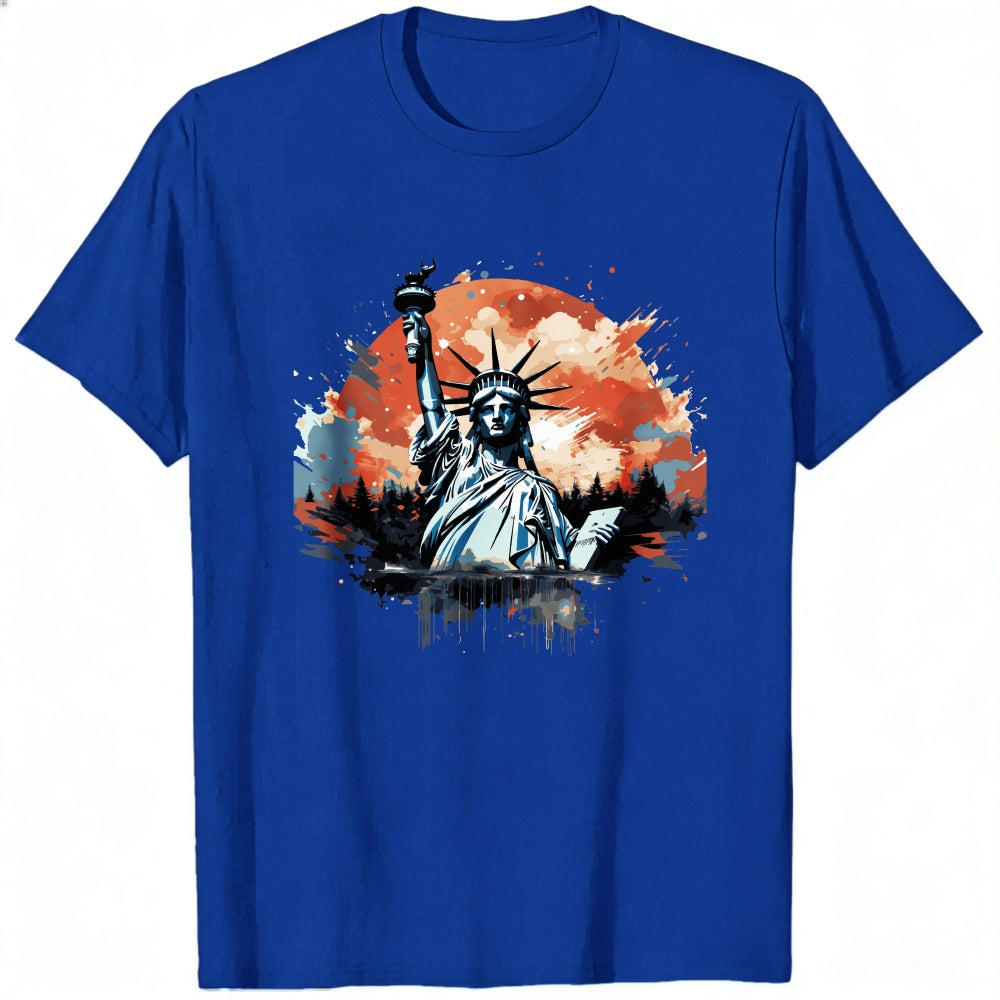 Artistic Statue Of Liberty Sunset Classic T-Shirt