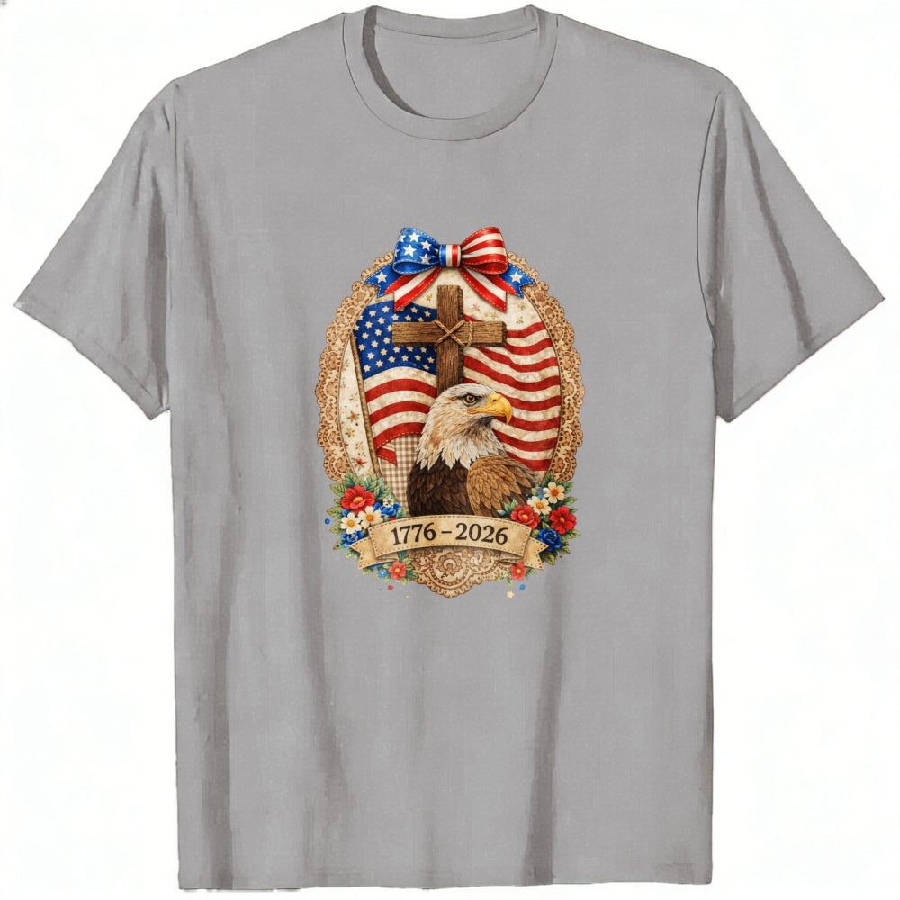 Patriotic American Eagle And Cross Classic T-Shirt 1776 2026