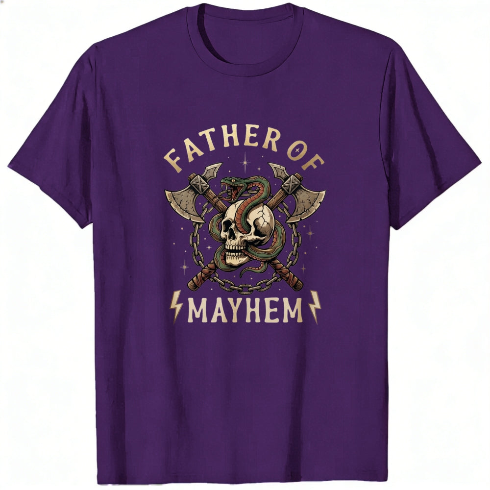 Graphic Design Classic T-Shirt Father Of Mayhem Skull And Axes