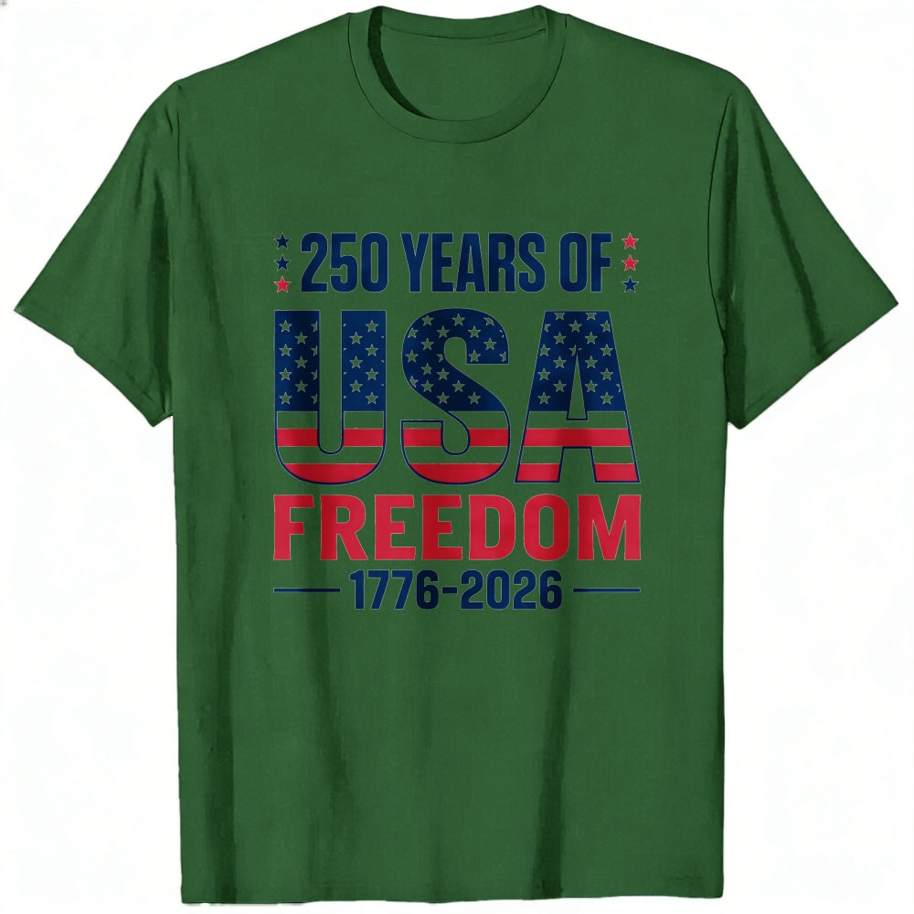 Patriotic American Flag Design Classic T-Shirt 250 Years Of Usa Freedom 1776 2026