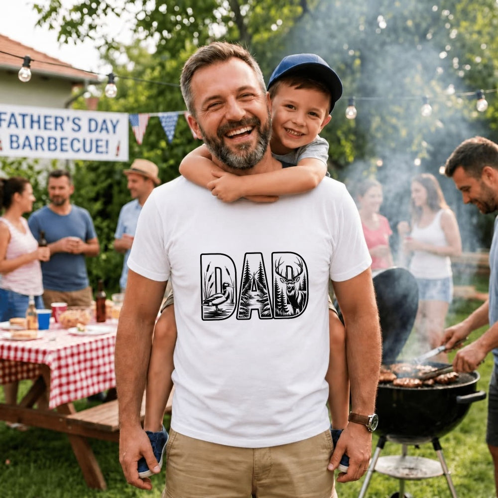 Outdoor Adventure Classic T-Shirt Dad With Duck And Deer Scene