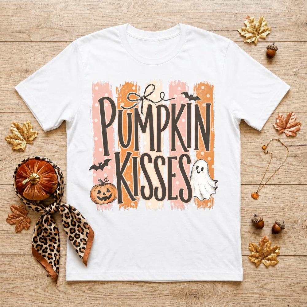 Halloween Pumpkin Kisses Ghost Bat Classic T-Shirt