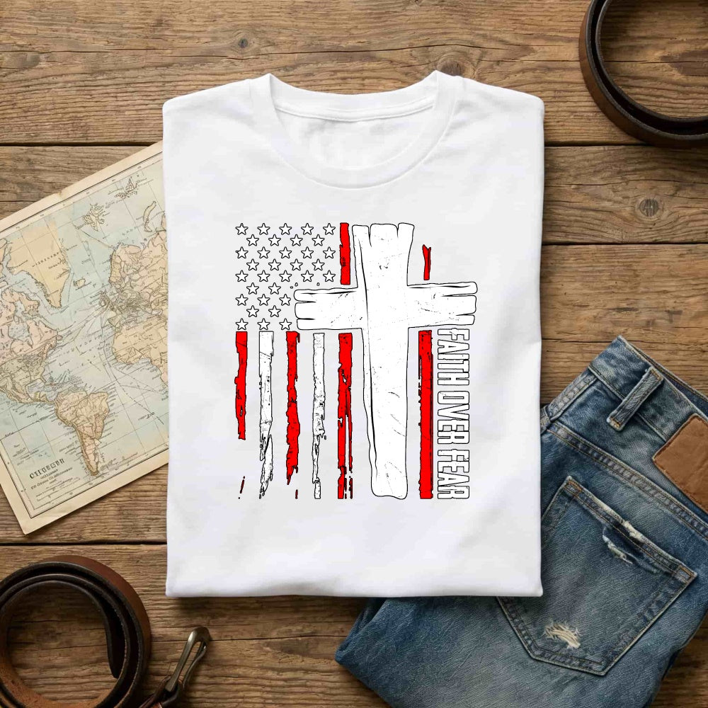 American Flag Cross Design Classic T-Shirt