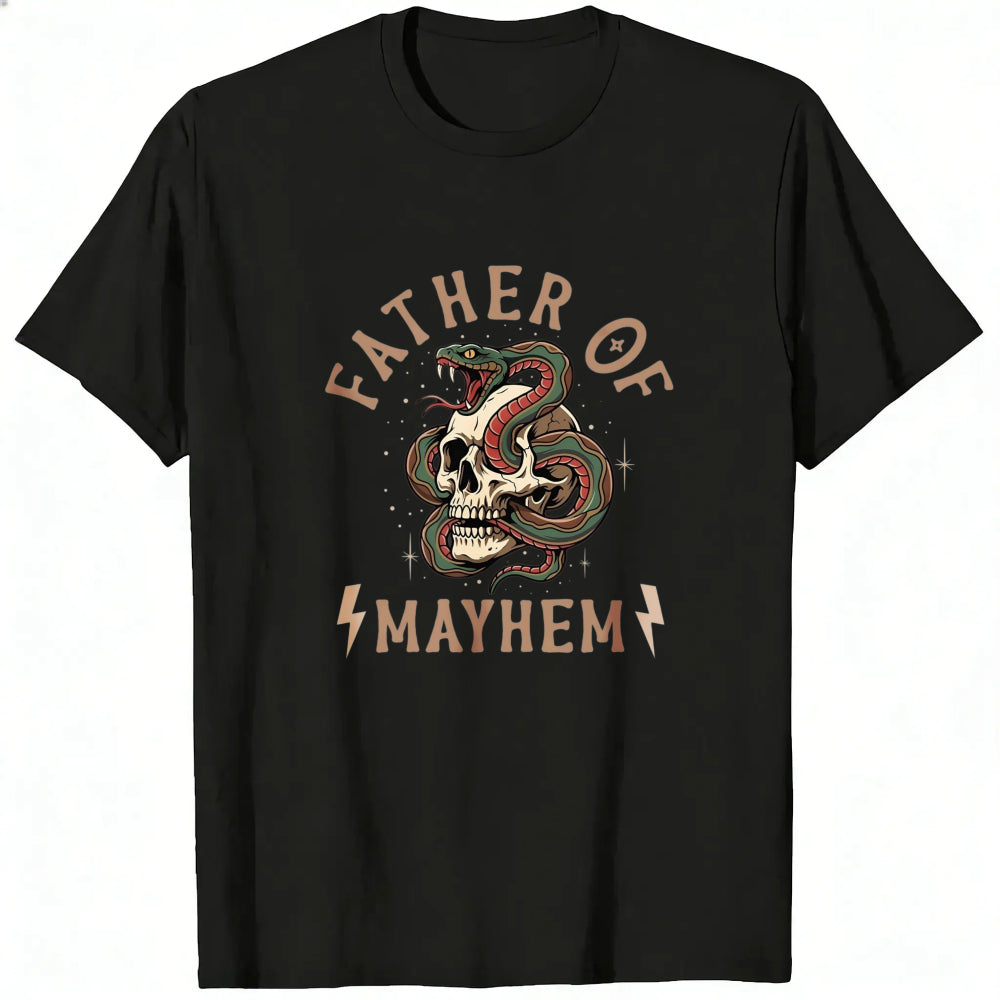 Graphic Design Classic T-Shirt Father Of Mayhem Snake And Skull