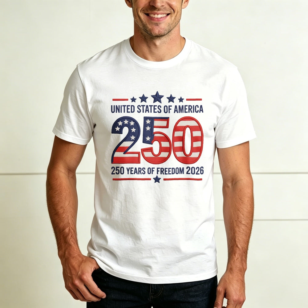 Patriotic American Flag Design Classic T-Shirt 250 Years Of Freedom 2026
