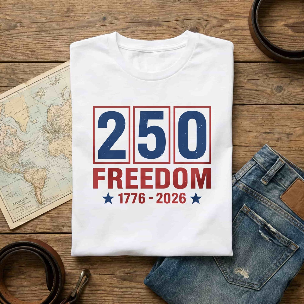 Patriotic American Independence Day 250 Freedom 1776 2026 Classic T-Shirt