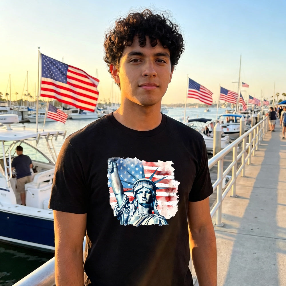 American Flag Statue Of Liberty Classic T-Shirt