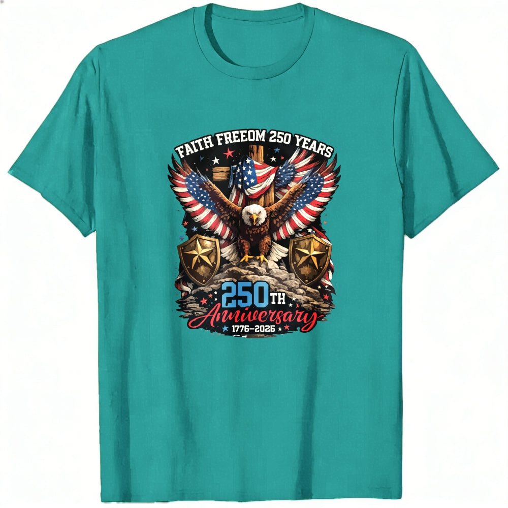Patriotic Eagle American Flag Classic T-Shirt 250th Anniversary 1776 2026 Faith Freedom
