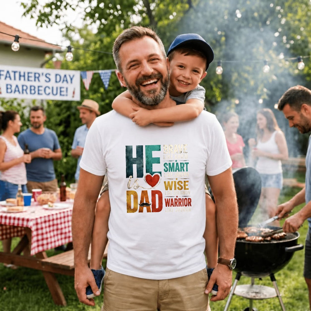 Graphic Design Classic T-Shirt He Is Dad Brave Smart Wise Warrior