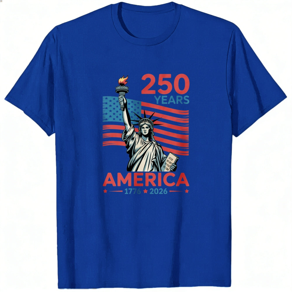 Patriotic Design Classic T-Shirt America 250 Years 1776 2026 Statue Of Liberty Flag