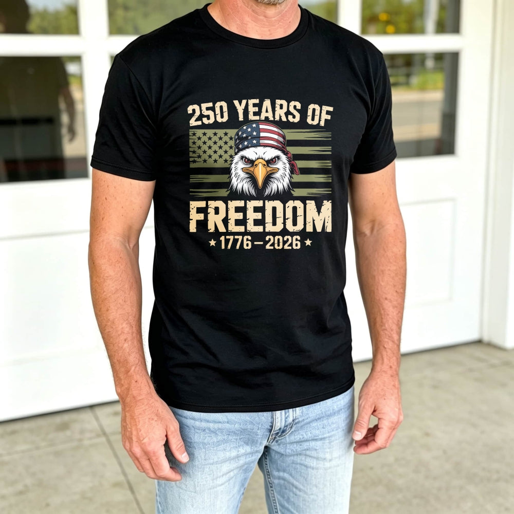 Patriotic Eagle American Flag Classic T-Shirt 250 Years Of Freedom 1776 2026