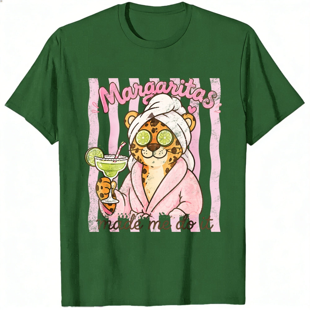 Funny Leopard In Robe With Margarita Classic T-Shirt