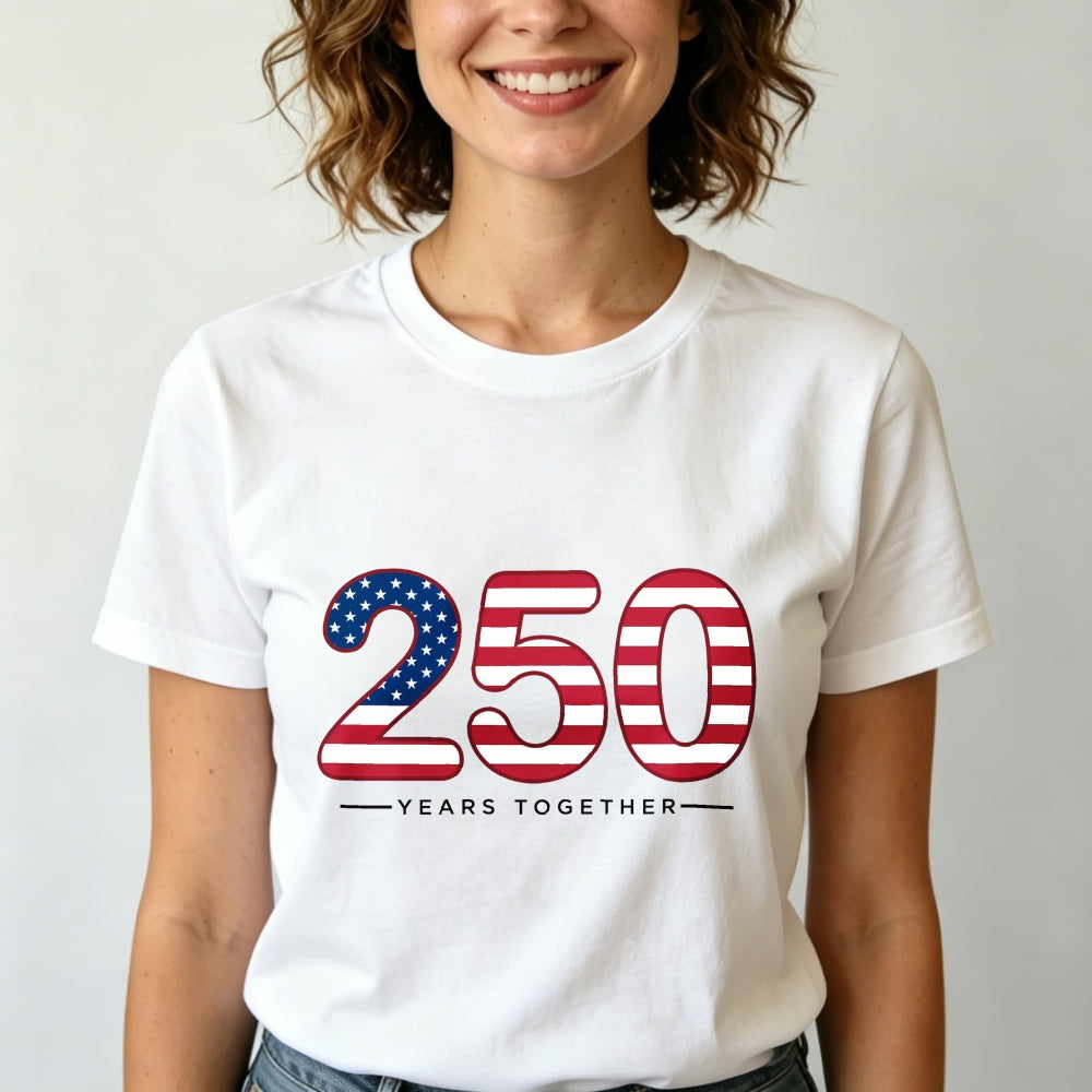 Patriotic American Flag Design Classic T-Shirt 250 Years Together