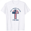 Patriotic Cross Design Classic T-Shirt Faith Freedom 250 Years 1776 2026
