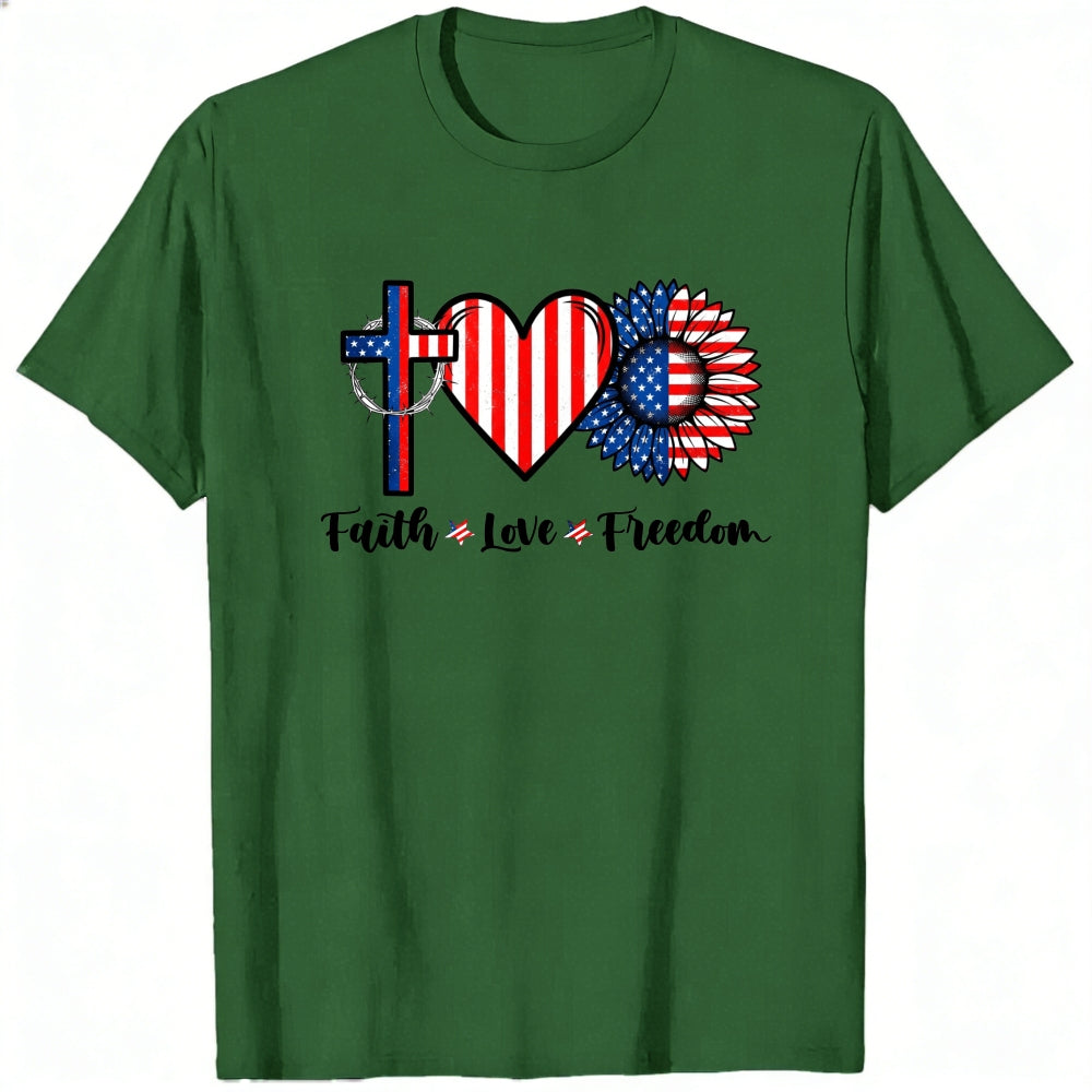 Patriotic Faith Love Freedom Classic T-Shirt