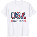 Patriotic Floral Usa Est 1776 Classic T-Shirt