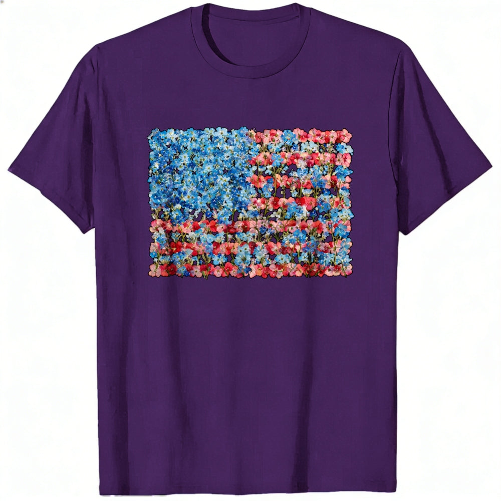 American Flag Floral Design Classic T-Shirt