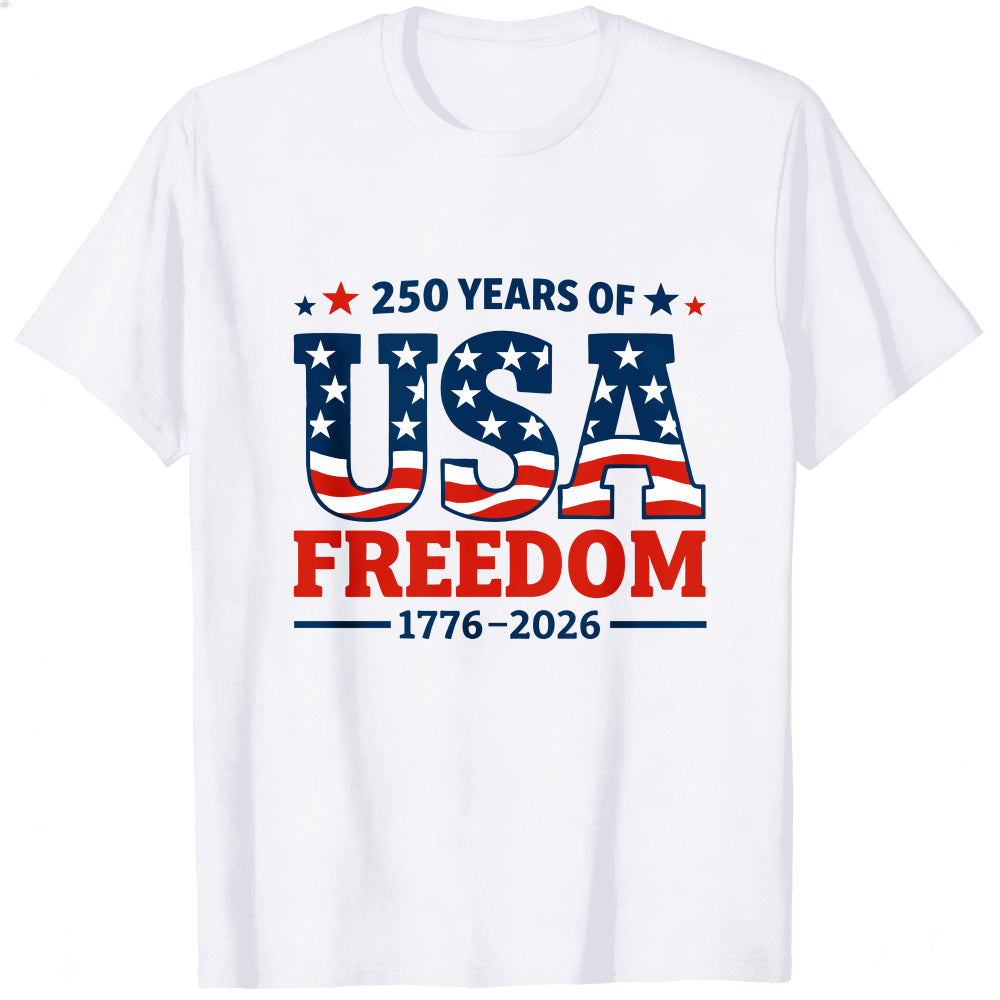 Patriotic American Flag Design Classic T-Shirt 250 Years Of Usa Freedom 1776 2026