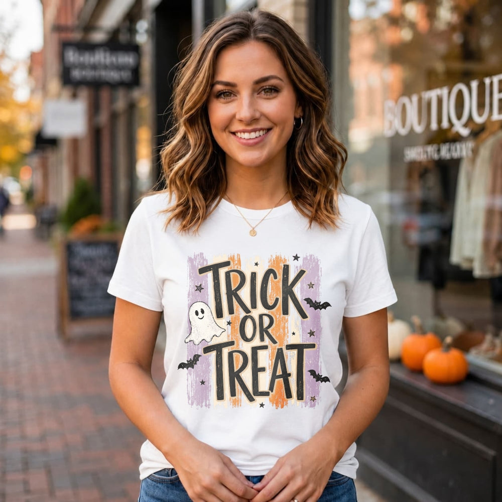 Halloween Trick Or Treat Ghost Bat Classic T-Shirt