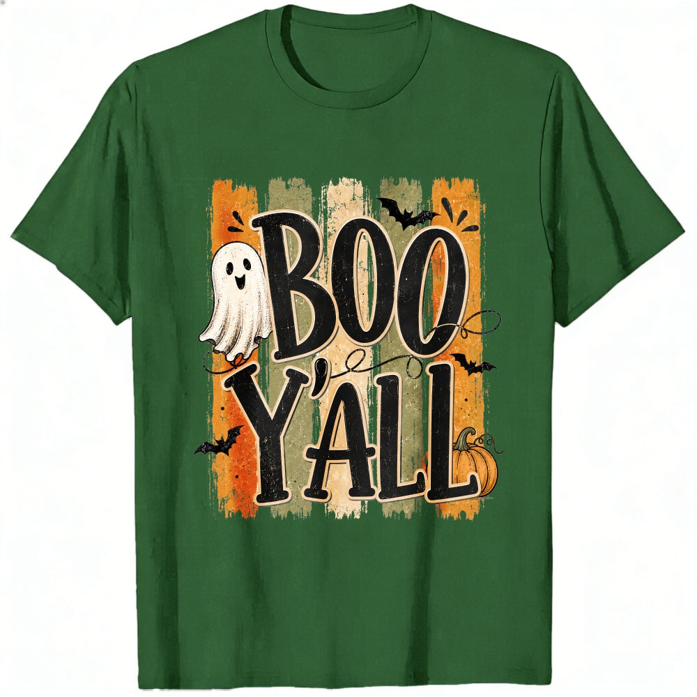 Vintage Halloween Boo Yall Ghost Pumpkin Bat Classic T-Shirt