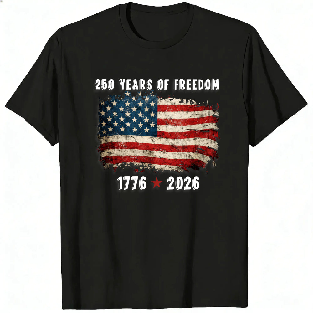 Patriotic American Flag Design Classic T-Shirt 250 Years Of Freedom 1776 2026