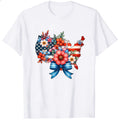 Patriotic Floral Usa Map Classic T-Shirt