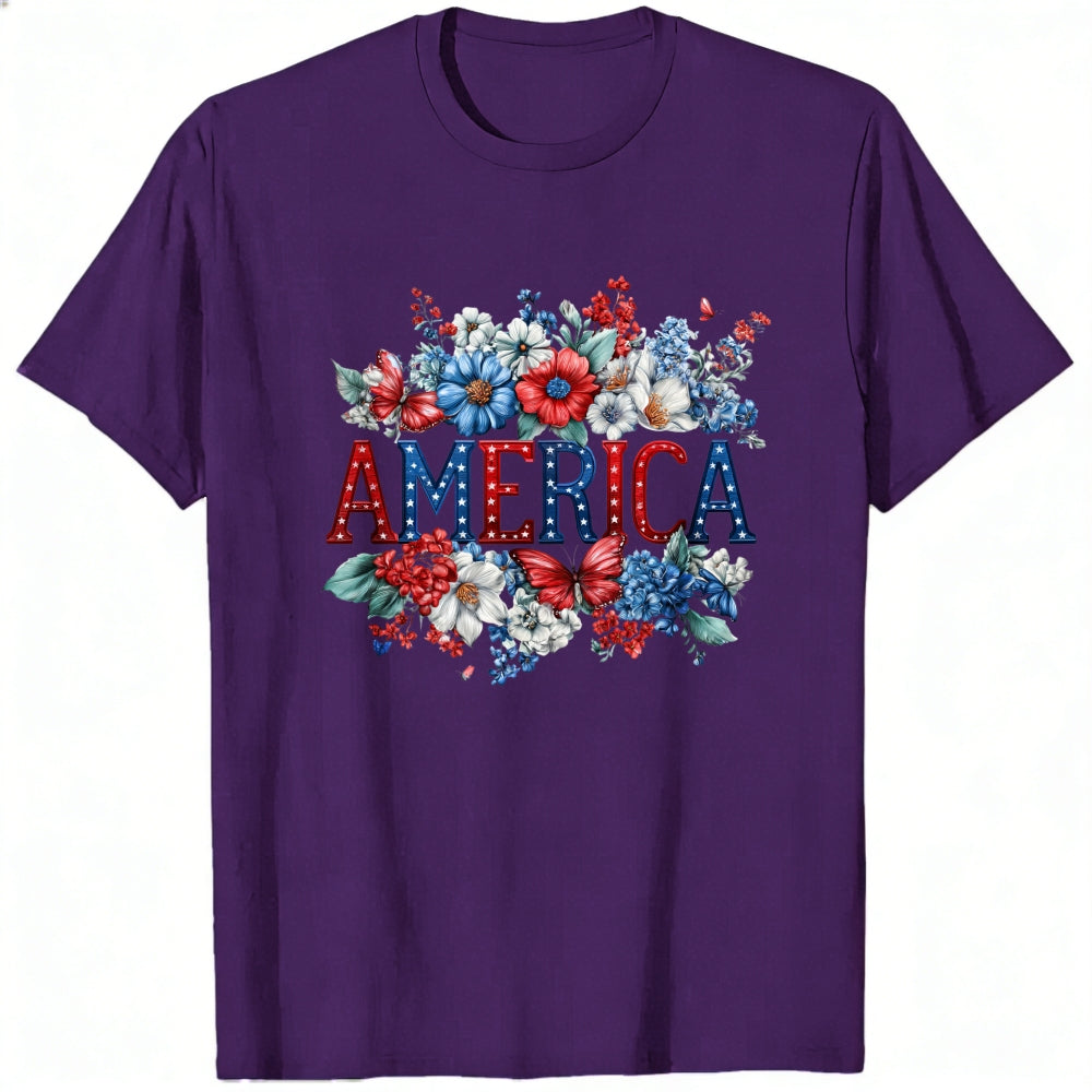Patriotic Floral Design Classic T-Shirt America