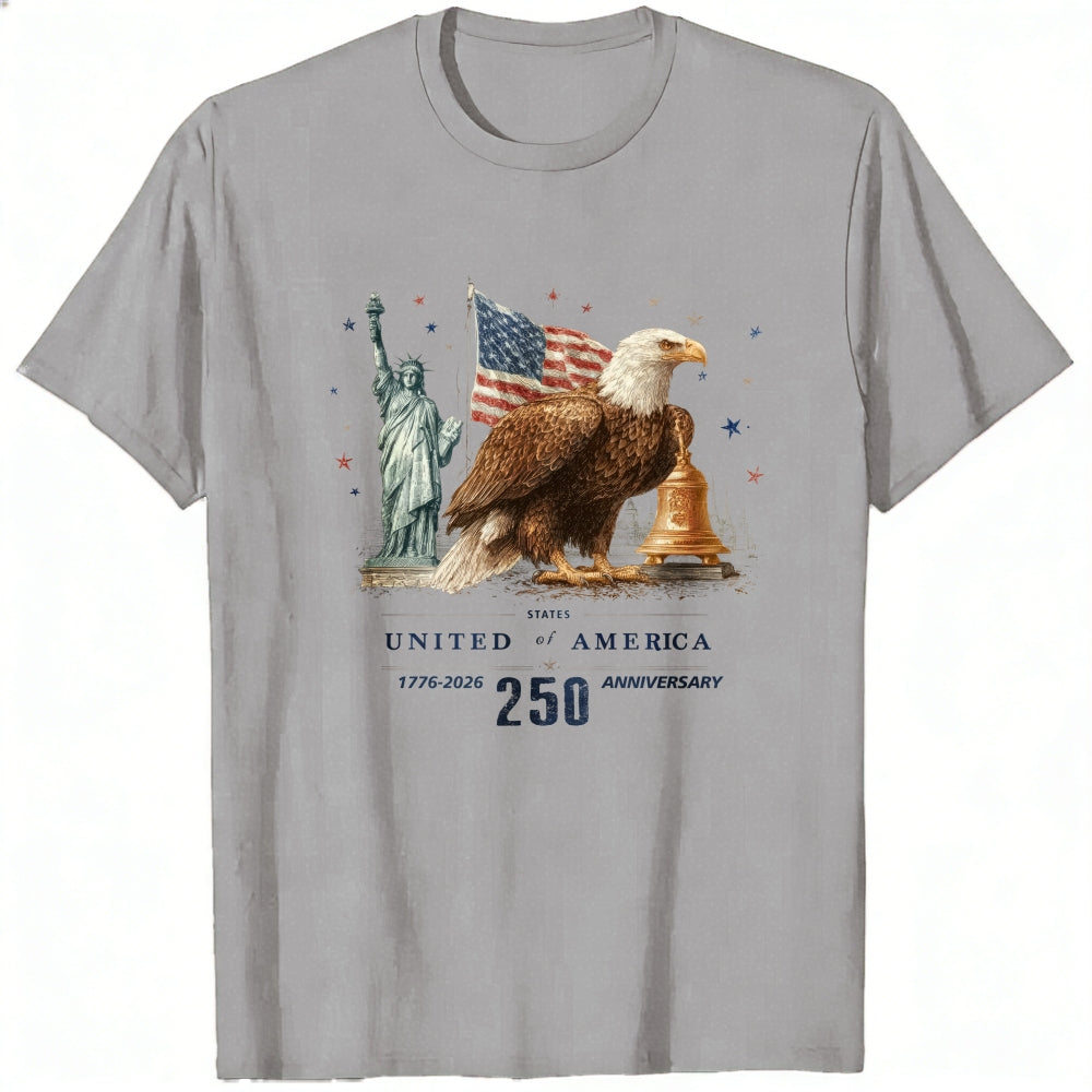 Patriotic American Eagle Statue And Liberty Classic T-Shirt United States 250 Anniversary