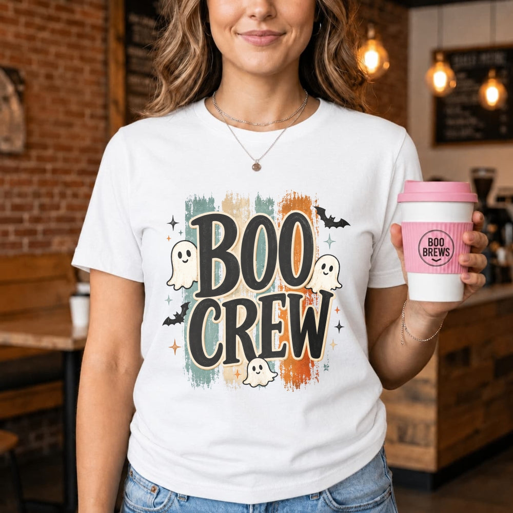 Halloween Retro Boo Crew Ghosts Bats Classic T-Shirt