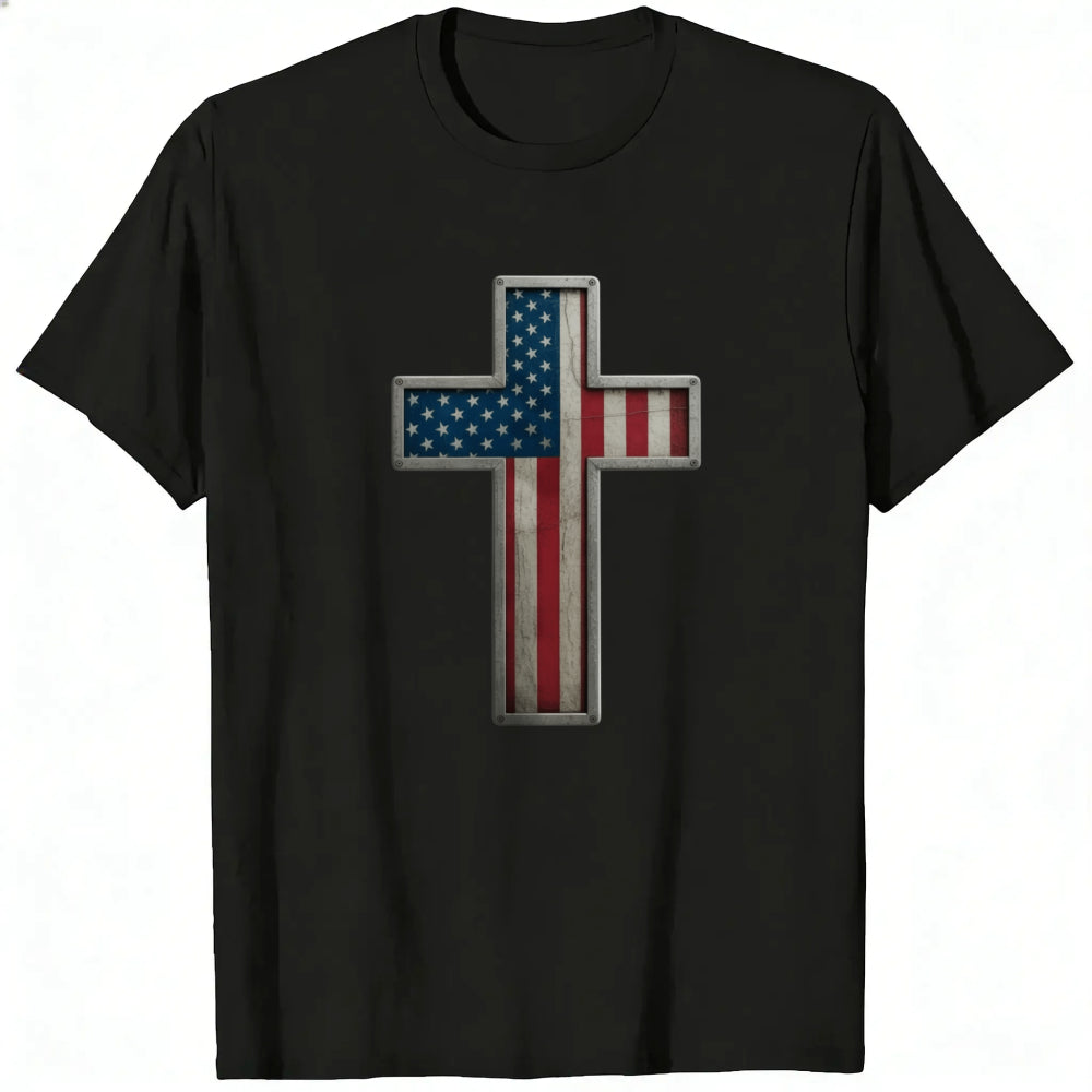 American Flag Cross Design Classic T-Shirt