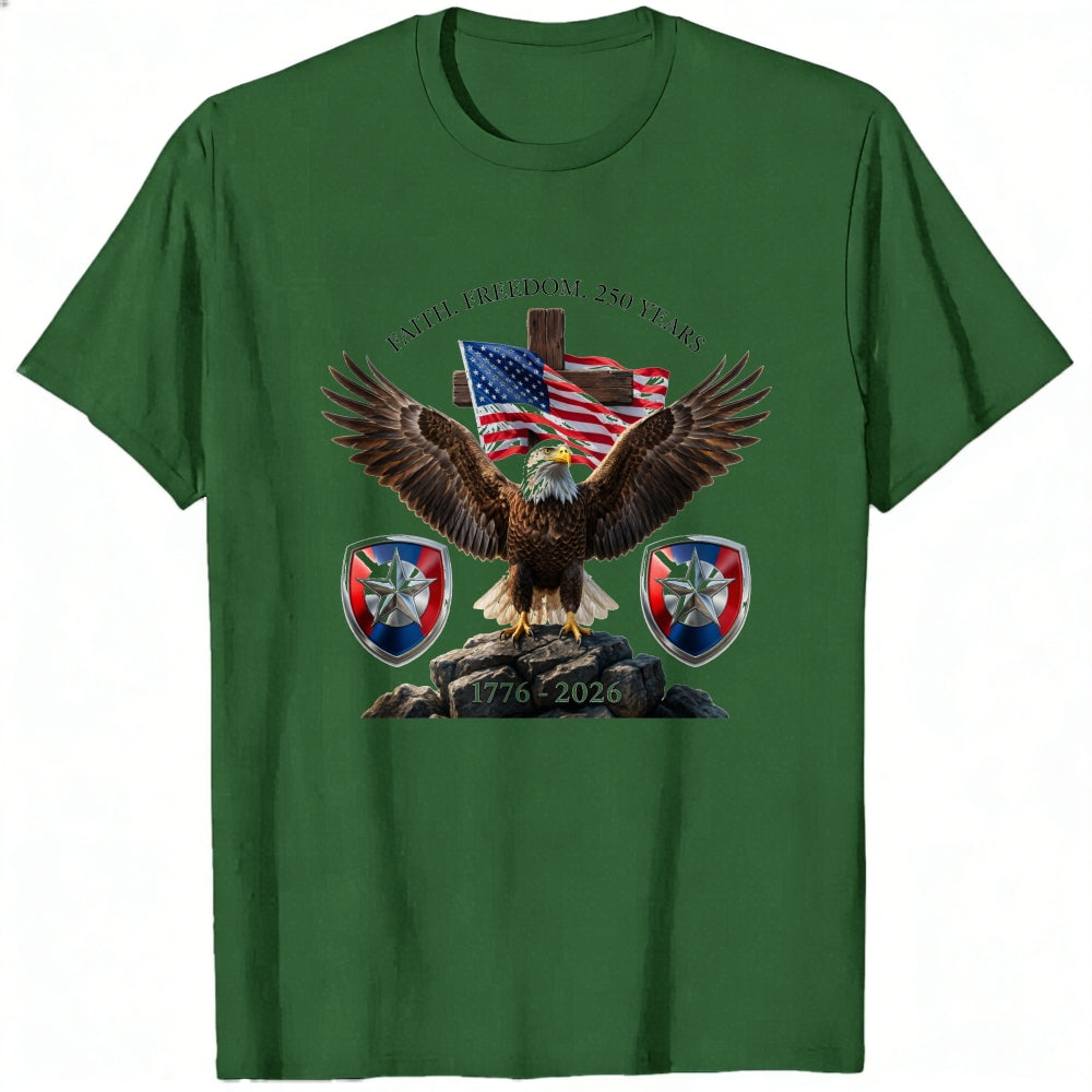 Patriotic Eagle American Flag Classic T-Shirt Faith Freedom 250 Years 1776 2026