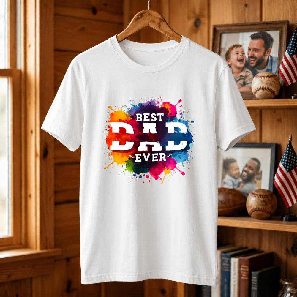 Colorful Splash Design Classic T-Shirt Best Dad Ever