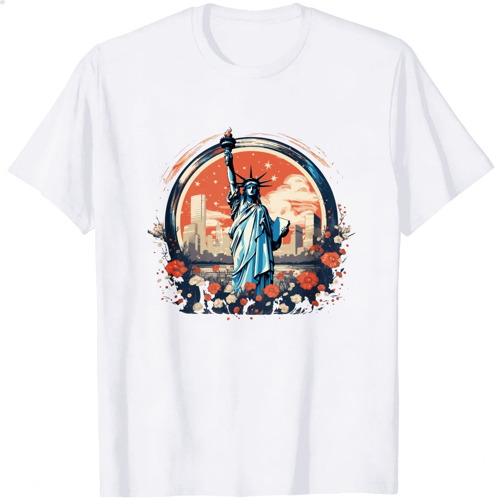 Artistic Statue Of Liberty Cityscape Classic T-Shirt